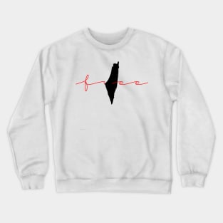 Free + Palestine Map Crewneck Sweatshirt